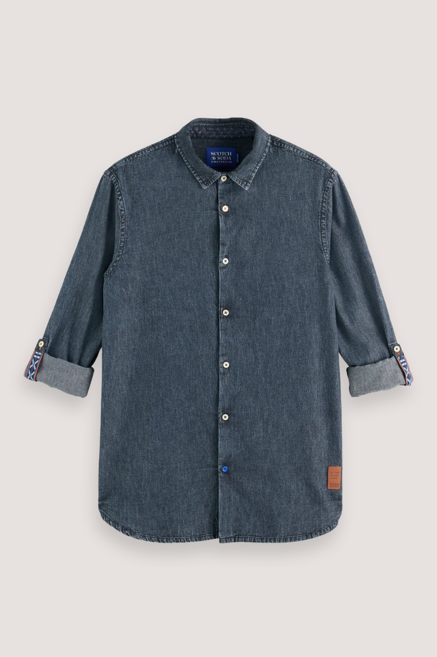 SCOTCH & SODA - WASHED BLACK DENIM SHIRT - WASHED BLACK