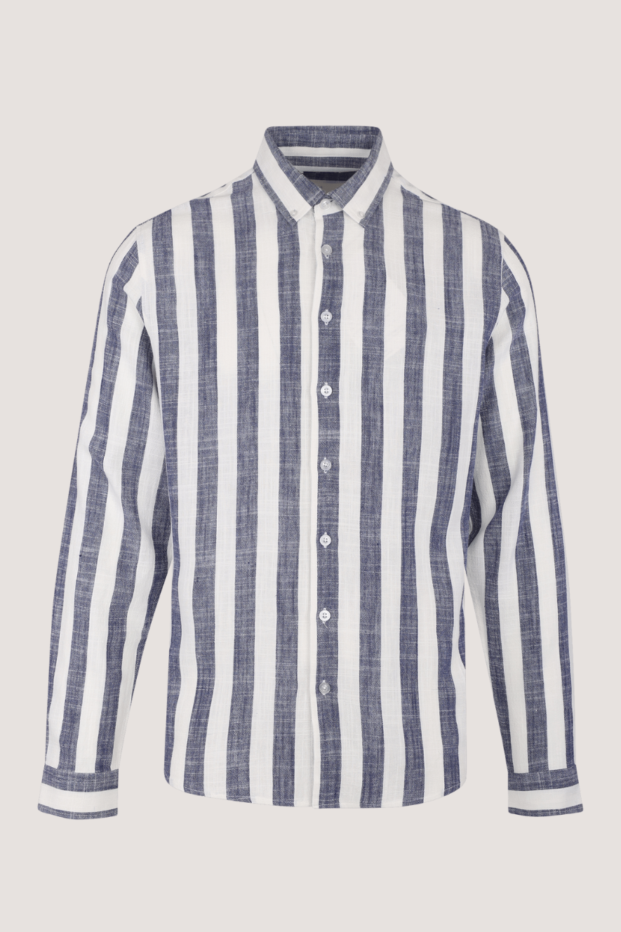 URBAN PIONEERS - FOLKE LS SHIRT - NAVY