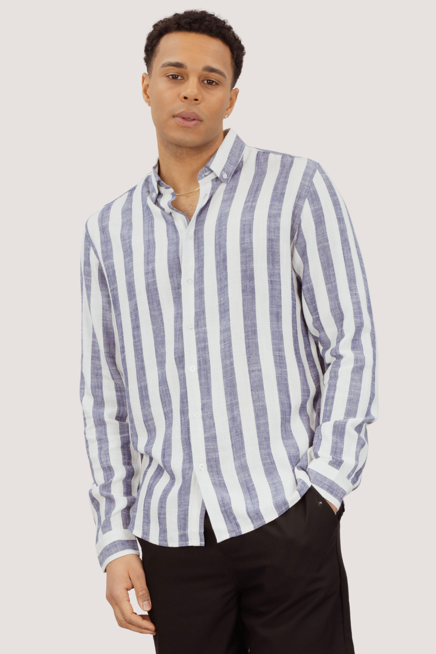 URBAN PIONEERS - FOLKE LS SHIRT - NAVY