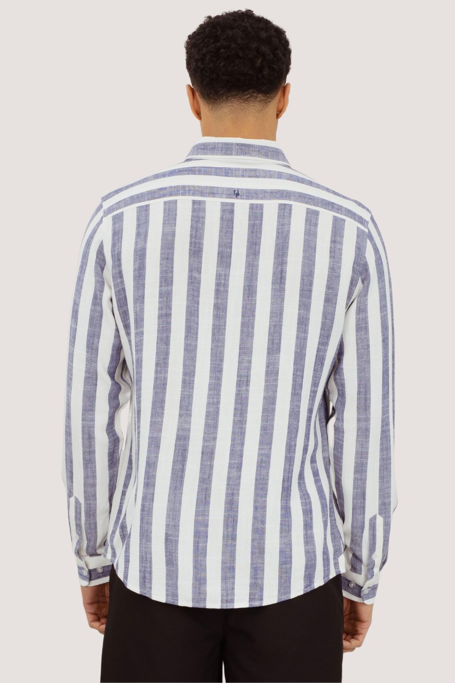 URBAN PIONEERS - FOLKE LS SHIRT - NAVY