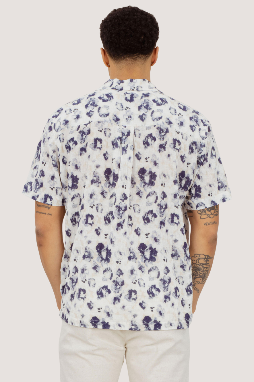 URBAN PIONEERS - GASTON SS SHIRT - BLUE AOP
