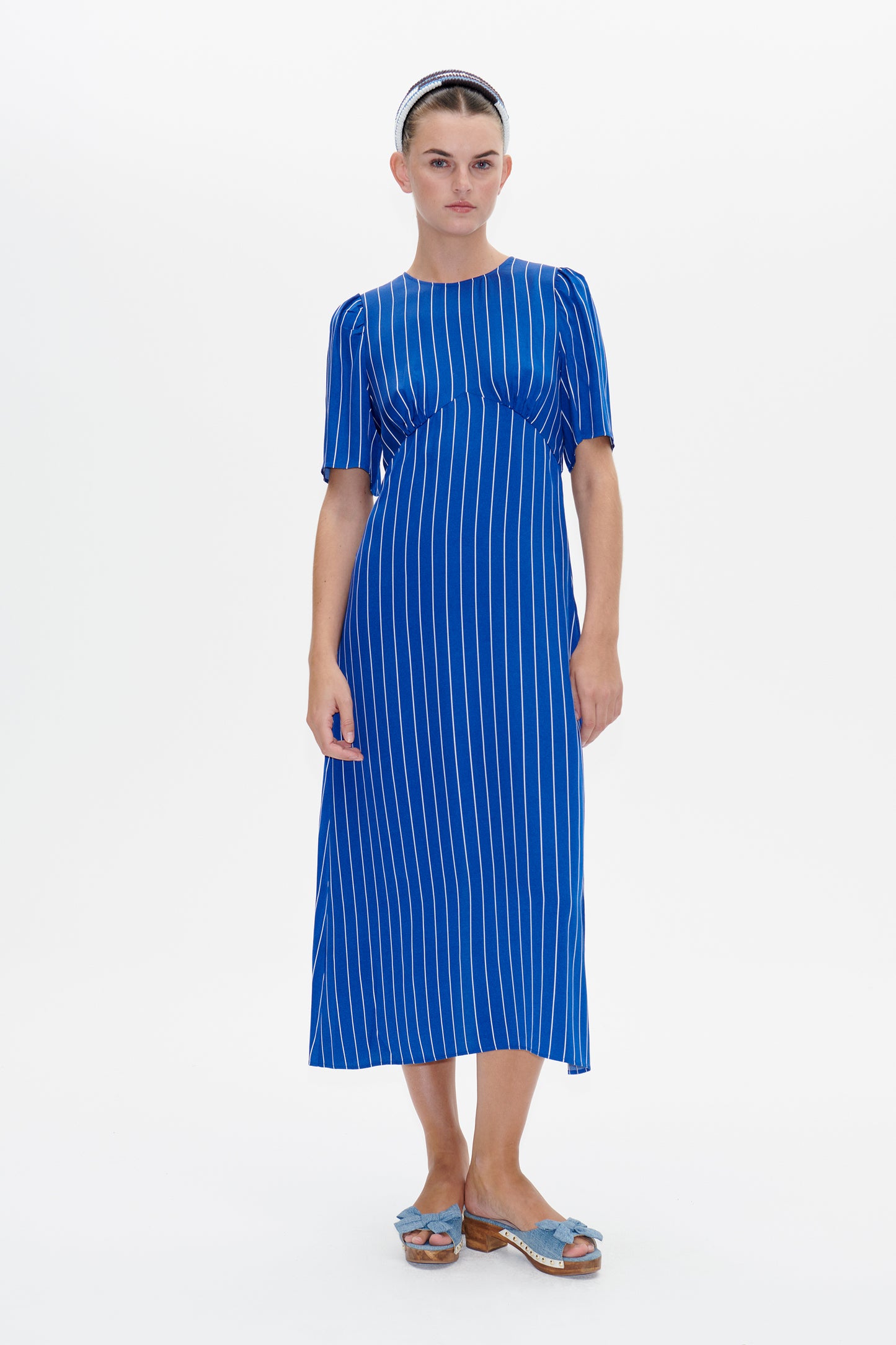 BAUM UND PFERDGARTEN - AVIGAIL DRESS - SODALITE BLUE PINSTRIPE