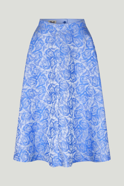 BAUM UND PFERDGARTEN - SAYA SKIRT - BLUE ROSE JACQUARD