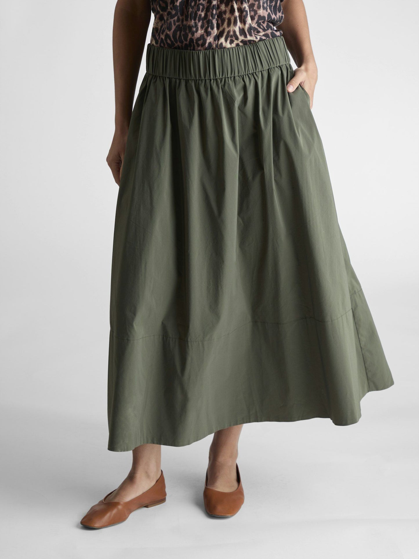 NEO NOIR - YARA POPLIN SKIRT - ARMY