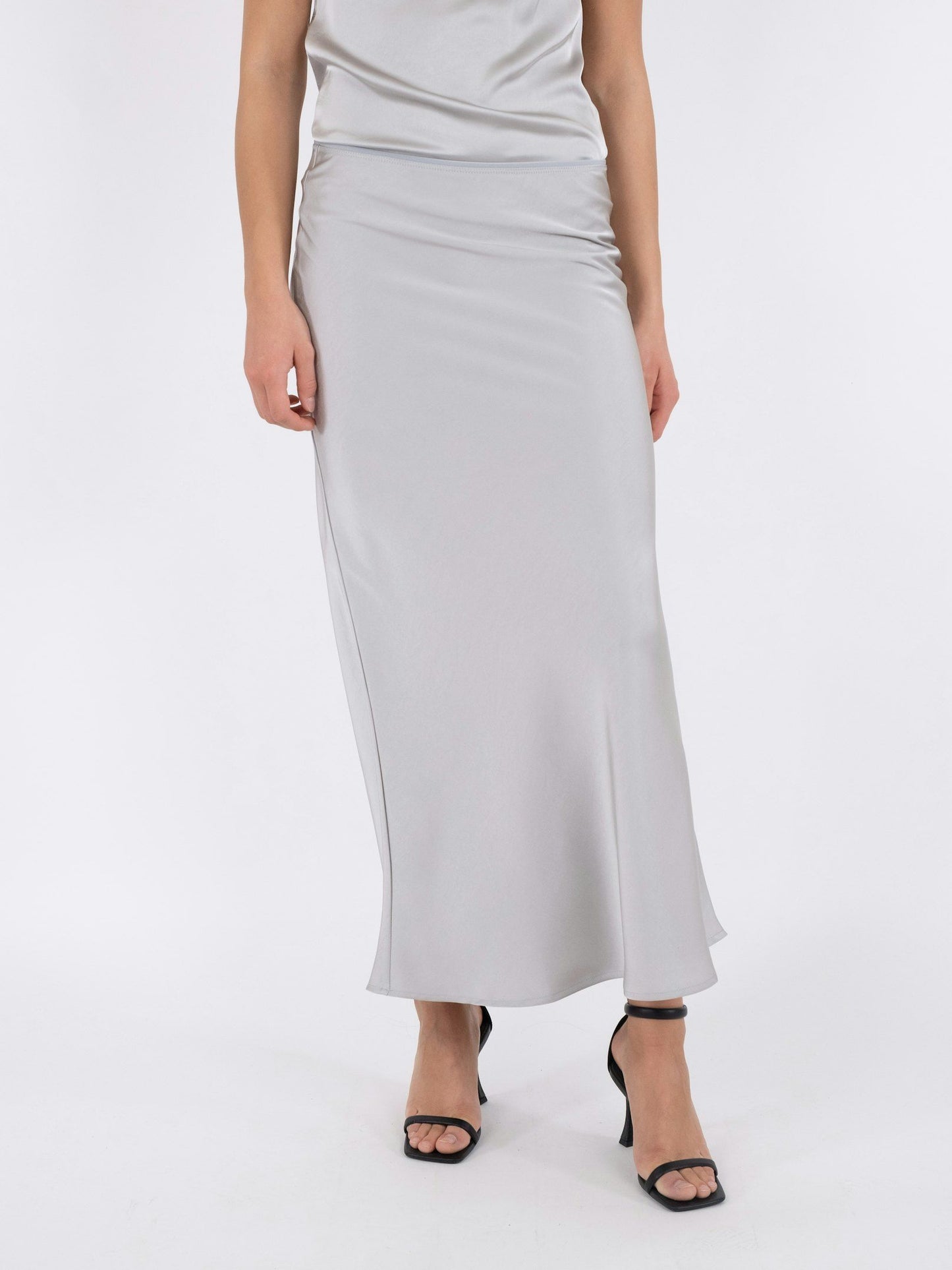 NEO NOIR - VICKY HEAVY SATEEN SKIRT - SILVER