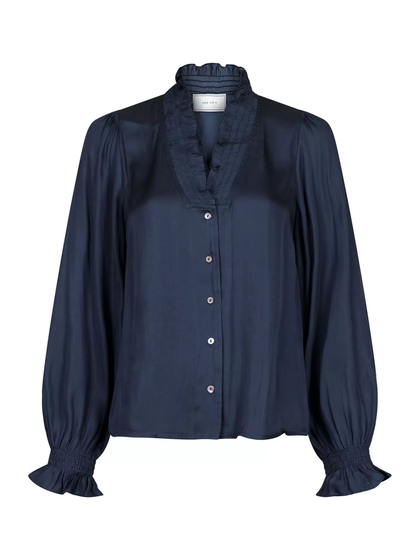 NEO NOIR - BRIELLE SATIN BLOUSE - MIDNIGHT BLUE