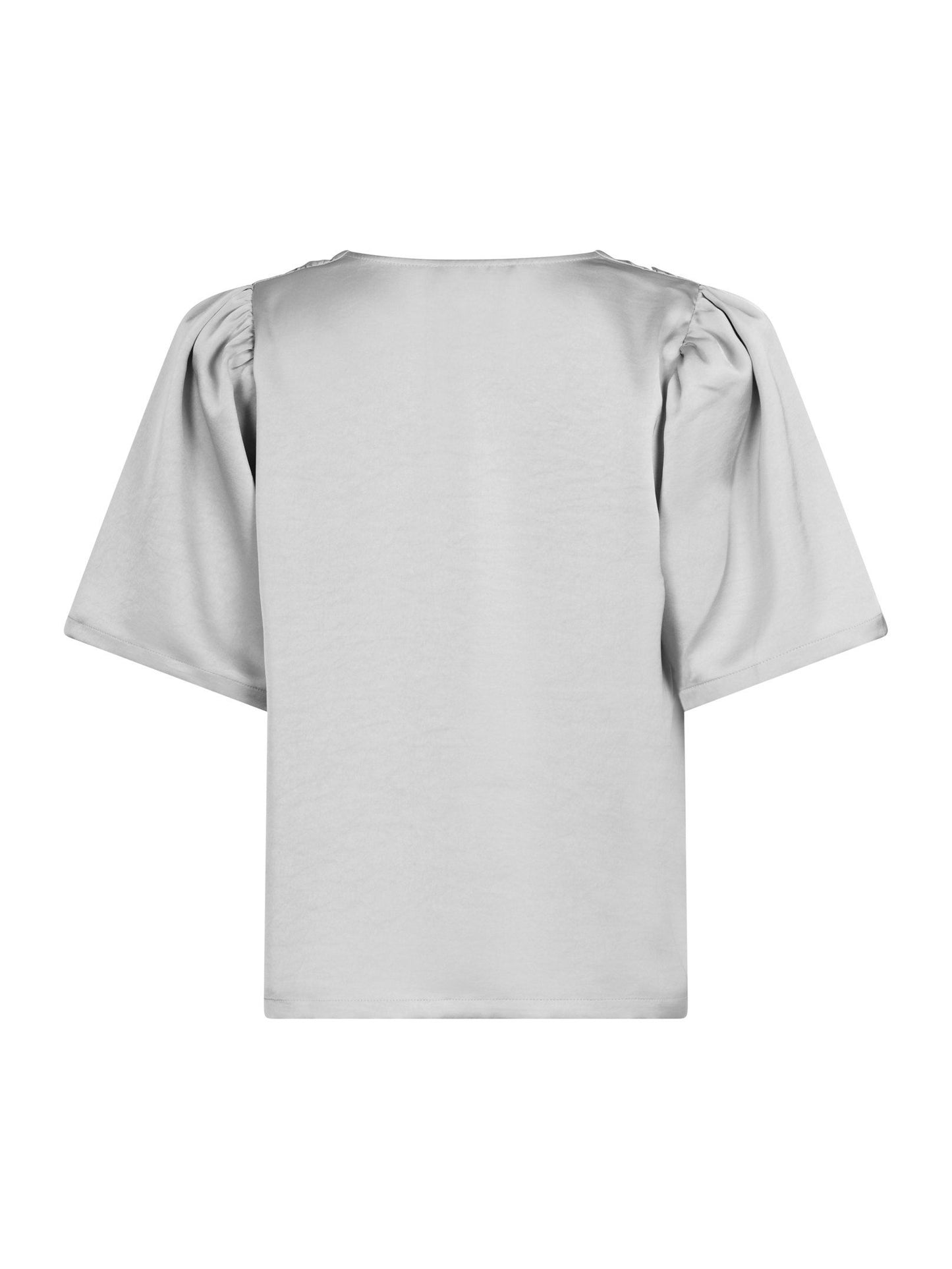 NEO NOIR - LARGO HEAVY SATEEN BLOUSE - SILVER