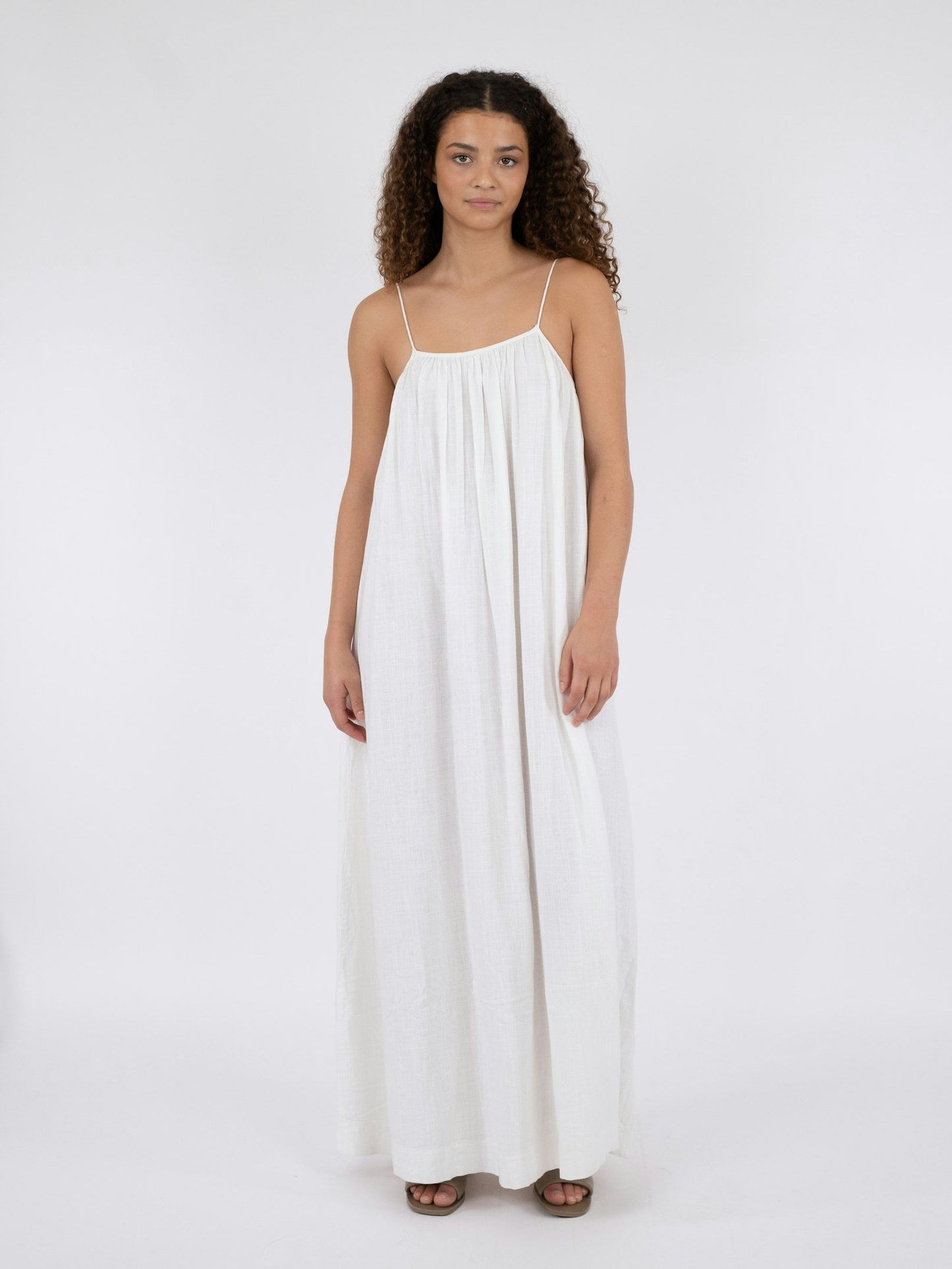 NEO NOIR - ALLIE SOFT LINEN DRESS - WHITE