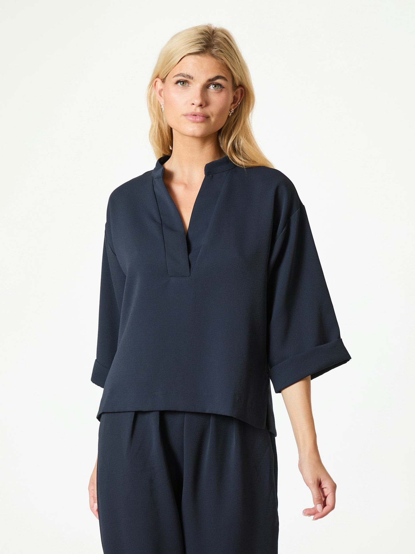 NEO NOIR - LUMA CREPE BLOUSE - NAVY