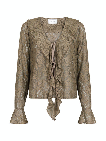 NEO NOIR - ANIKA LACE BLOUSE - TAUPE