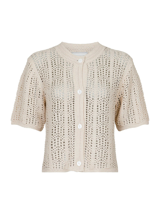 NEO NOIR - ELLEN CROCHET KNIT CARDIGAN - SAND