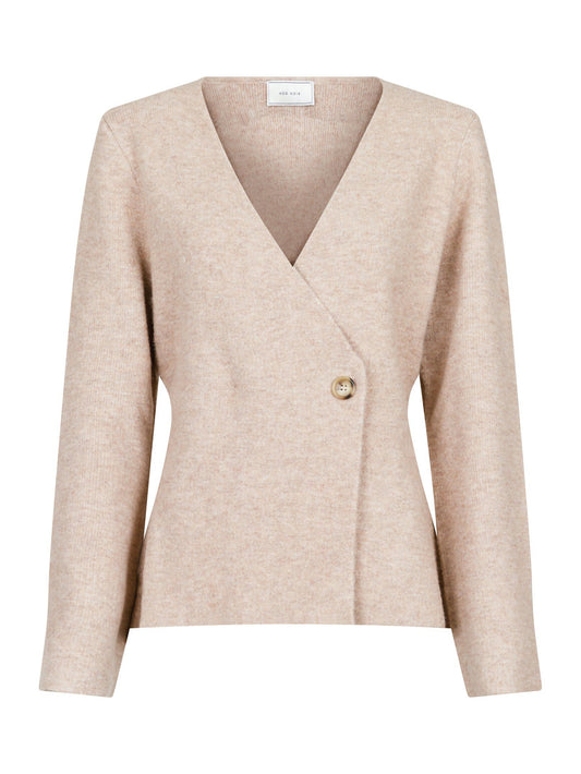 NEO NOIR - MARIE LOUISE KNIT CARDIGAN - SAND MELANGE