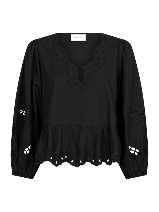 NEO NOIR - MAJA C POPLIN BLOUSE - BLACK