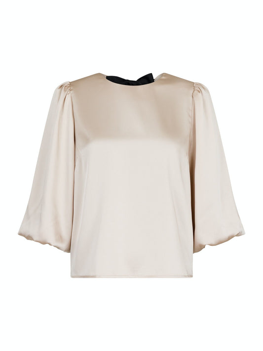 NEO NOIR - LORRAINE SOFT SATIN BLOUSE - CHAMPAGNE