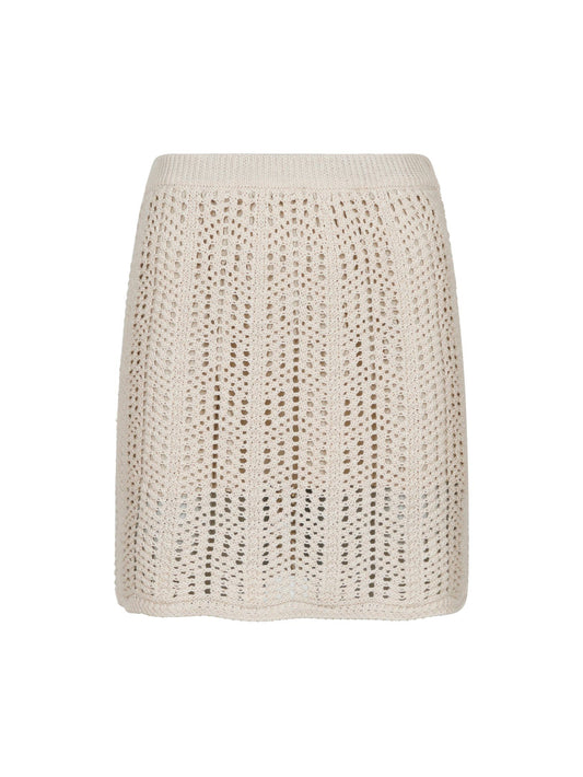 NEO NOIR - CLARKE CROCHET KNIT SKIRT - SAND