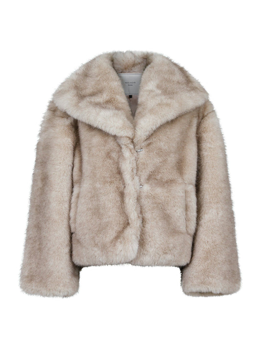 NEO NOIR - STEPHANIE FAUX FUR JACKET - BEIGE