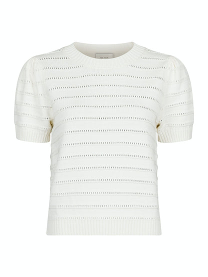 NEO NOIR - SIDRA STITCH SOLID KNIT BLOUSE - OFF WHITE