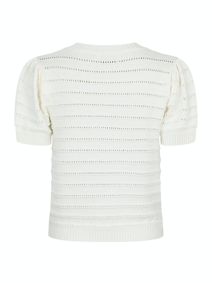 NEO NOIR - SIDRA STITCH SOLID KNIT BLOUSE - OFF WHITE