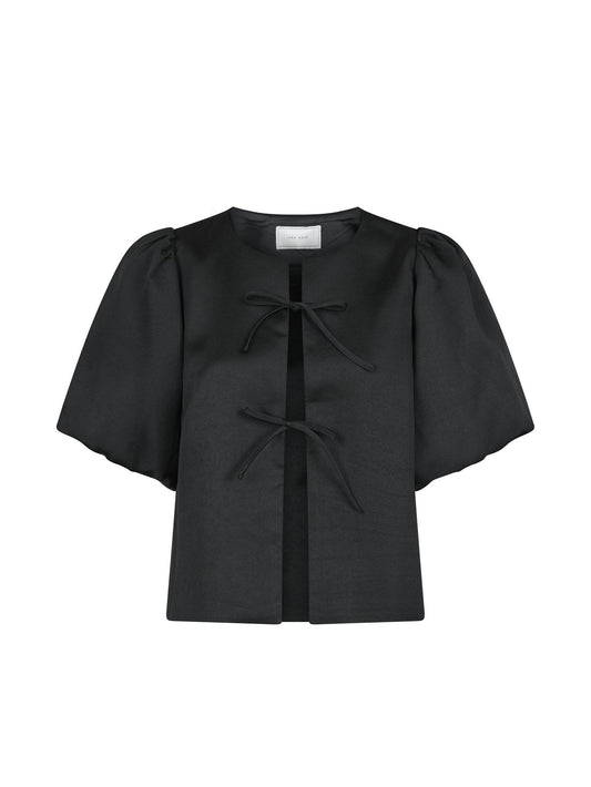 NEO NOIR - ASKA DULL SATIN BLOUSE - BLACK