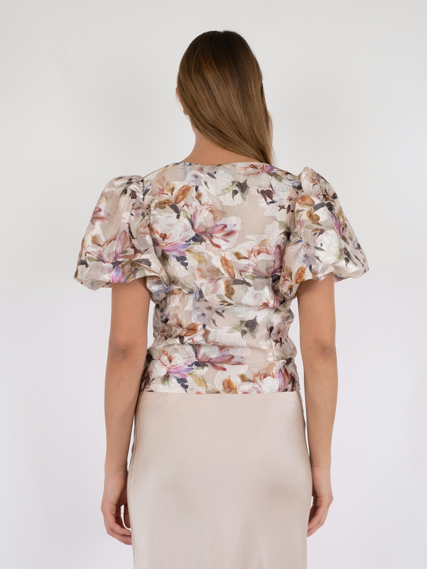 NEO NOIR - CAMIA BROCADE PRINT BLOUSE - CREAM