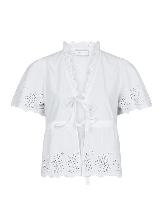 NEO NOIR - SATSI EMBROIDERY BLOUS - WHITE