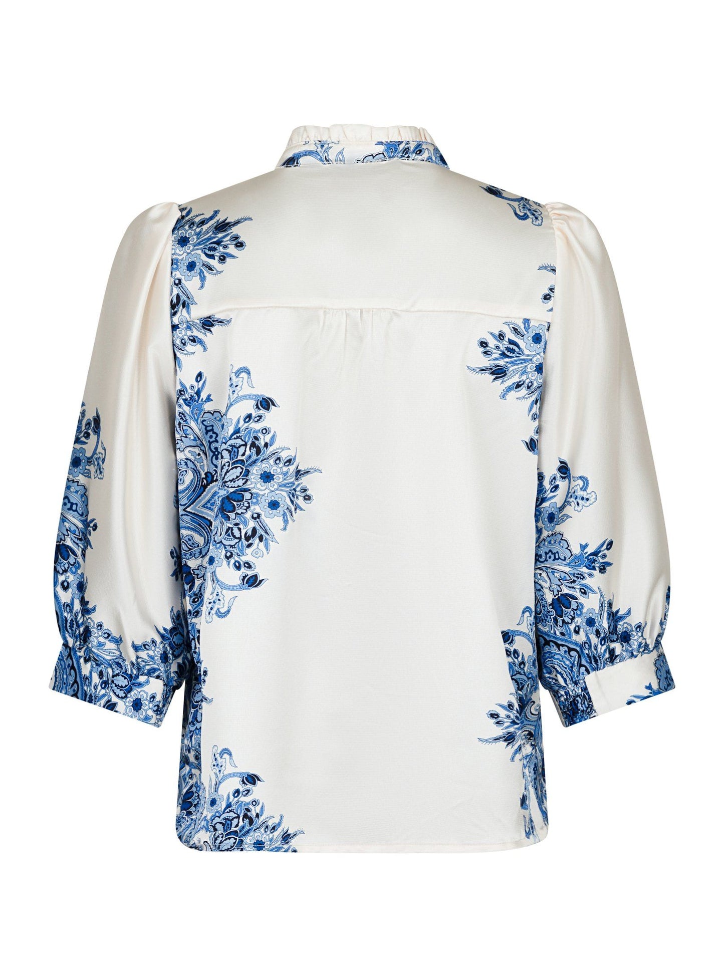 NEO NOIR - ROSELLE PAISLEY BORDER BLOUSE - BRIGHT BLUE