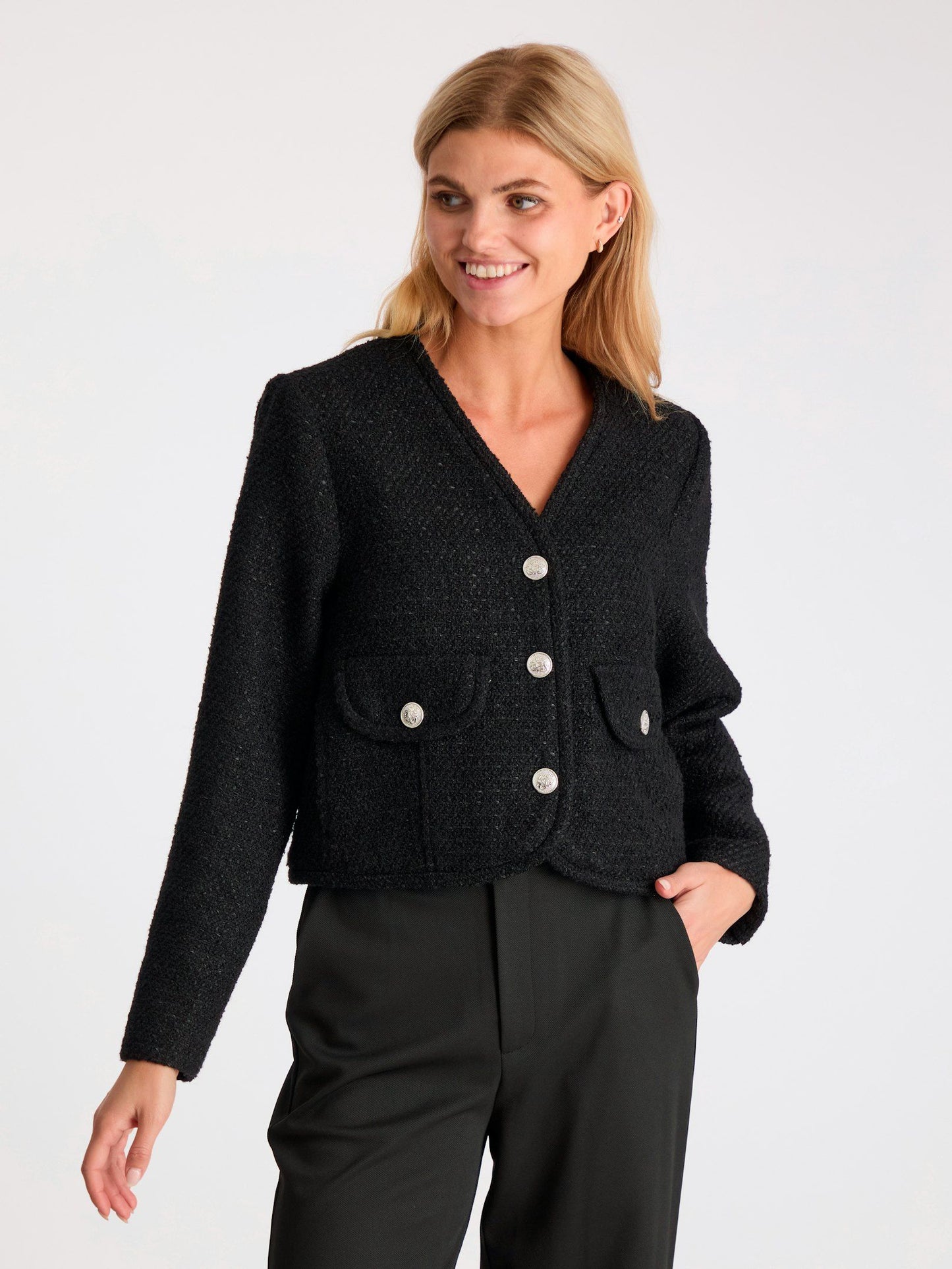 NEO NOIR - MANUA BOUCLE JACKET - BLACK