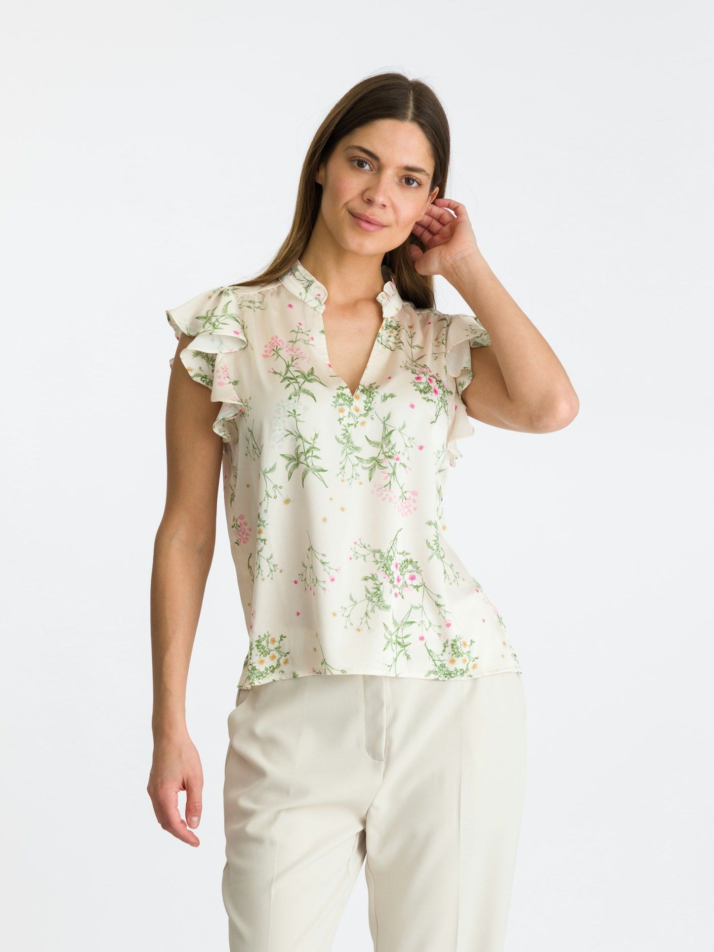 NEO NOIR - STELLA FLOWER FIELD BLOUSE - OFF WHITE