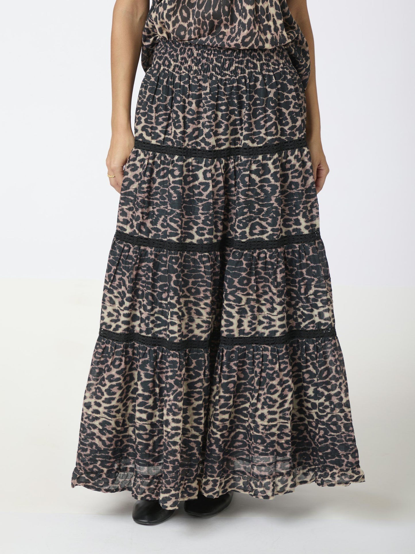 NEO NOIR - FELICIA LEO VOILE SKIRT - LEOPARD