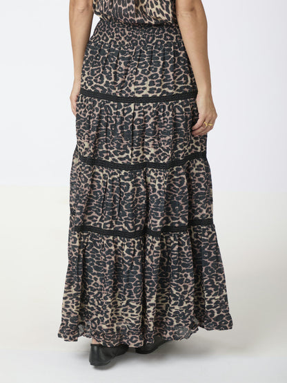 NEO NOIR - FELICIA LEO VOILE SKIRT - LEOPARD