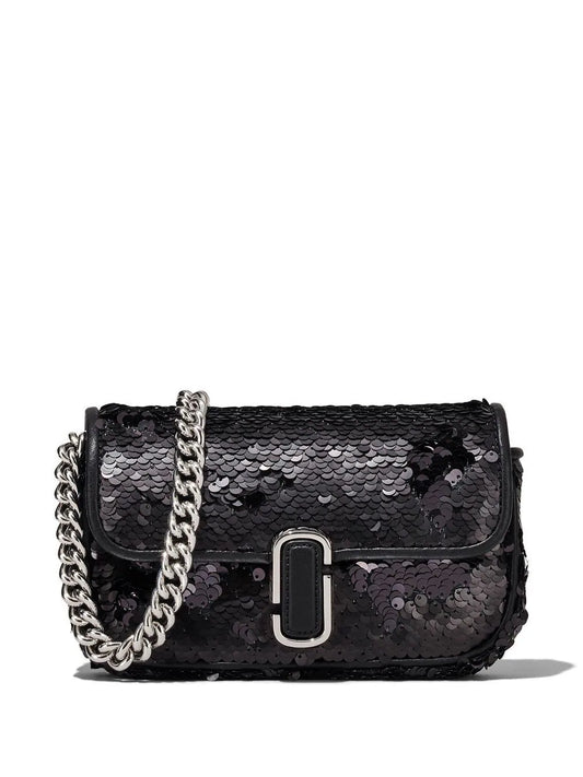 MARC JACOBS - THE SEQUIN J MARC SHOULDER BAG - BLACK