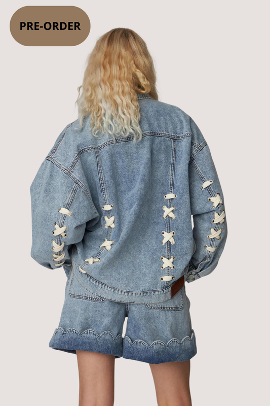 STELLA NOVA - MOON WASHED DENIM JACKET - DENIM MOON WASH
