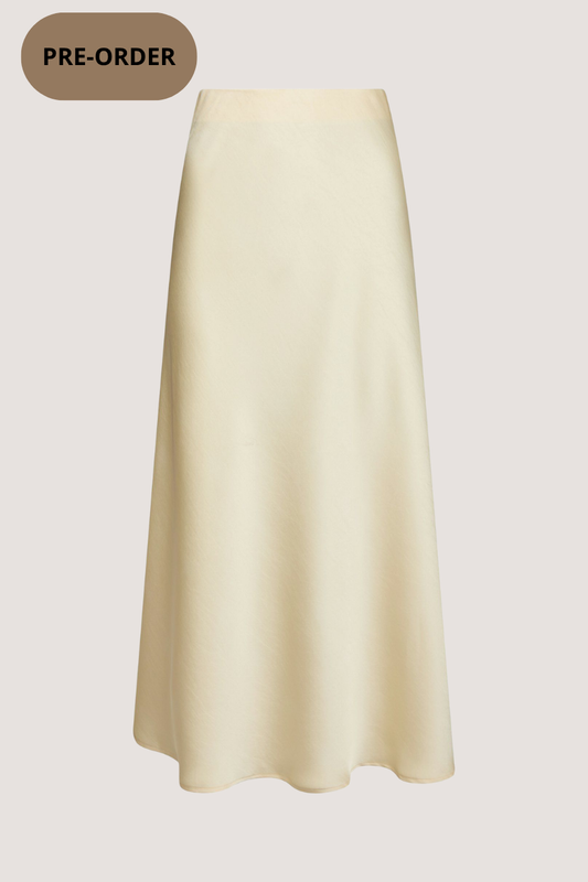NEO NOIR - VICKY HEAVY SATEEN SKIRT - LIGHT YELLOW