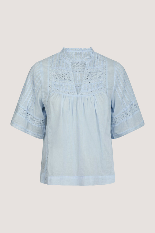 NEO NOIR -SIAMA S VOILE BLOUSE - LIGHT BLUE
