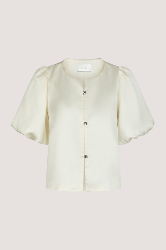 NEO NOIR - AISA DULL SATIN BLOUSE - IVORY