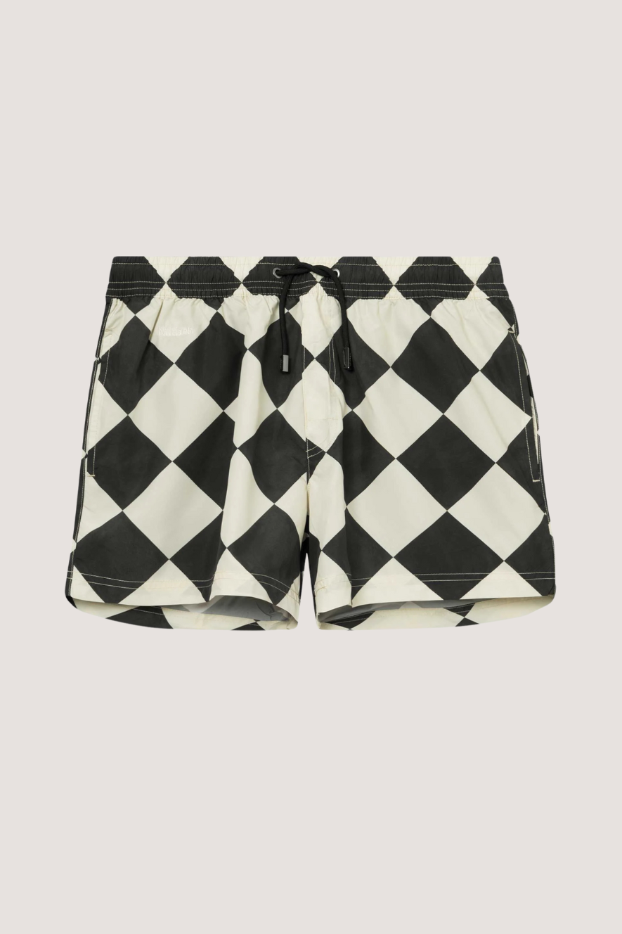 NIKBEN - MARSHMELLOW SWIMSHORTS - BLACK/IVORY