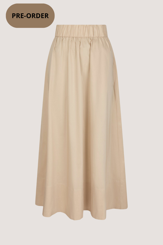 NEO NOIR - YARA LONG POPLIN SKIRT - DARK SAND