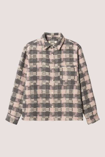 WOODBIRD - WBGLIXTO STRUCTURE SHIRT - GREY/BROWN
