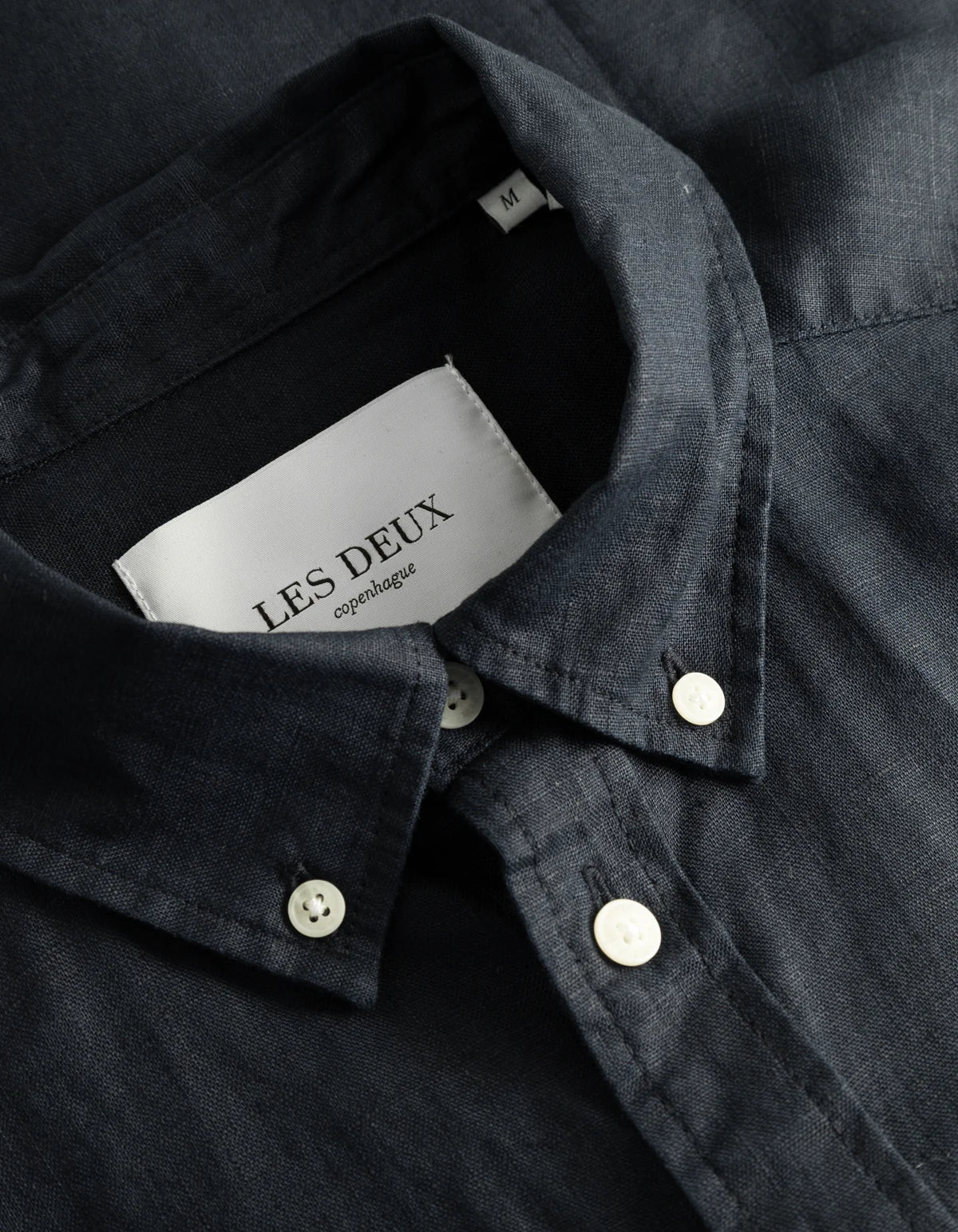 LES DEUX - KRIS LINEN SS SHIRT - DARK NAVY