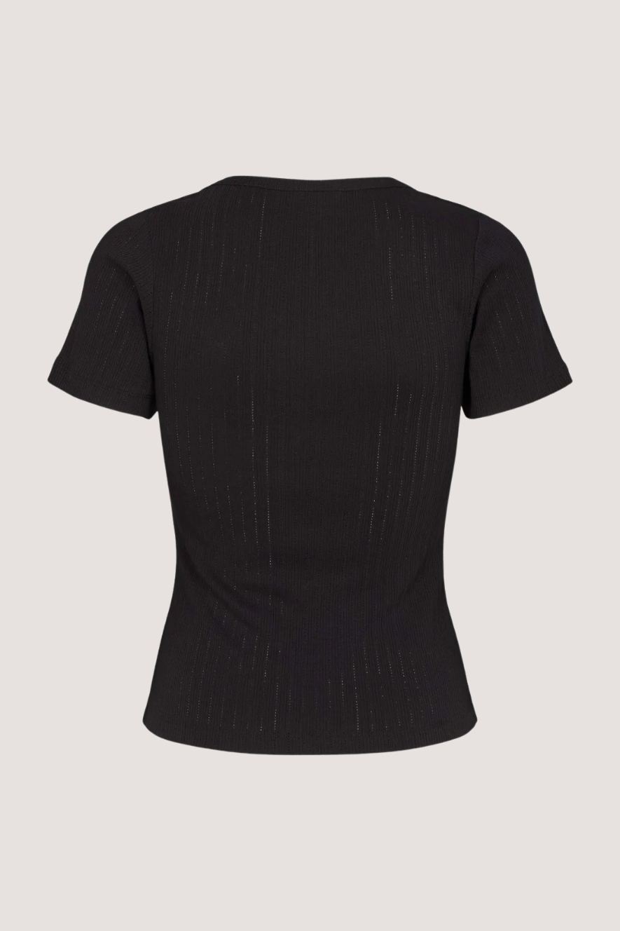 ESMÉ STUDÍOS - ESELLA WIDE O-NECK TOP GOTS - BLACK