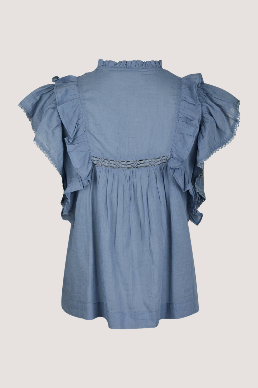 NEO NOIR - JAYLA S VOILE TOP - SMOKE BLUE