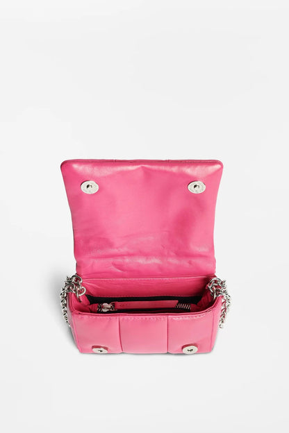 STAND STUDIO - ERY PANEL BAG - NEON PINK/SILVER