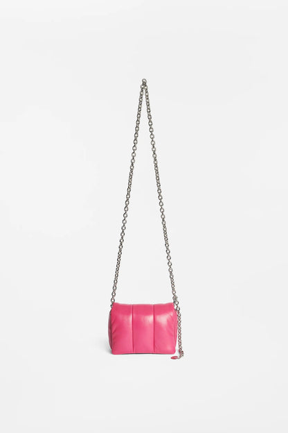 STAND STUDIO - ERY PANEL BAG - NEON PINK/SILVER