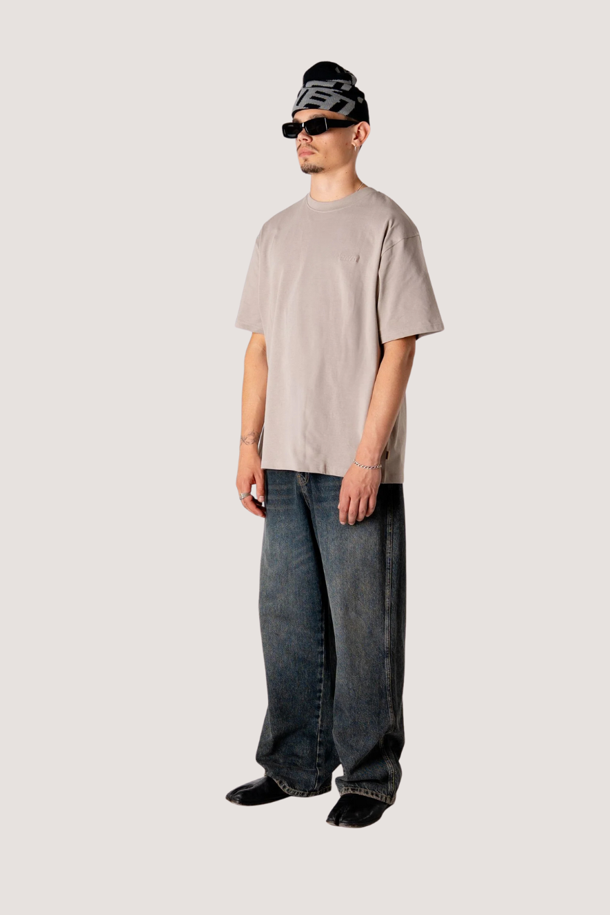 WOODBIRD - WBBAINE BASE TEE - LIGHT GREY