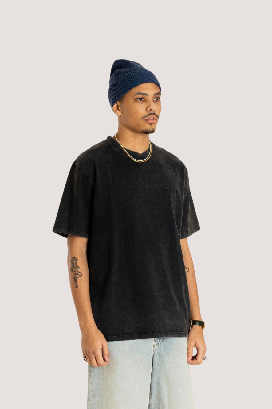 WOODBIRD - WBBAINE WASHED TEE - BLACK