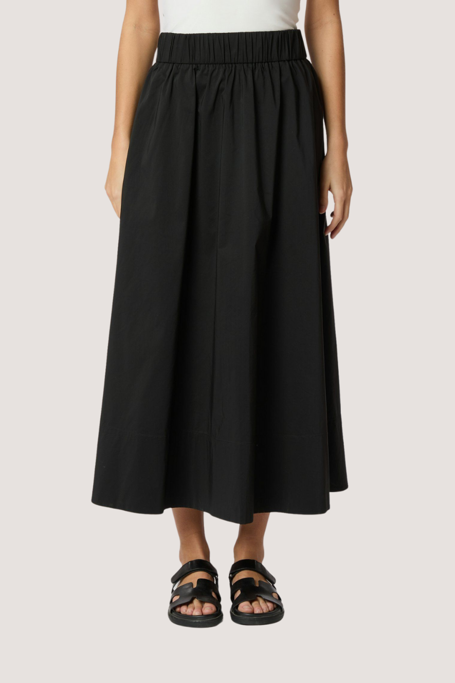 NEO NOIR - YARA LONG POPLIN SKIRT - BLACK