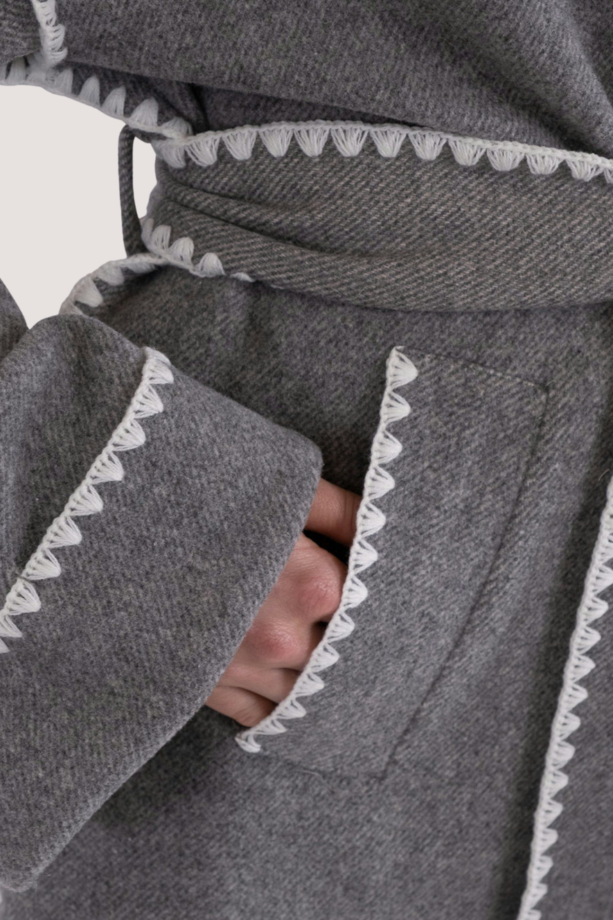 NEO NOIR - FRENCHIE WOOL JACKET - DARK GREY MELANGE