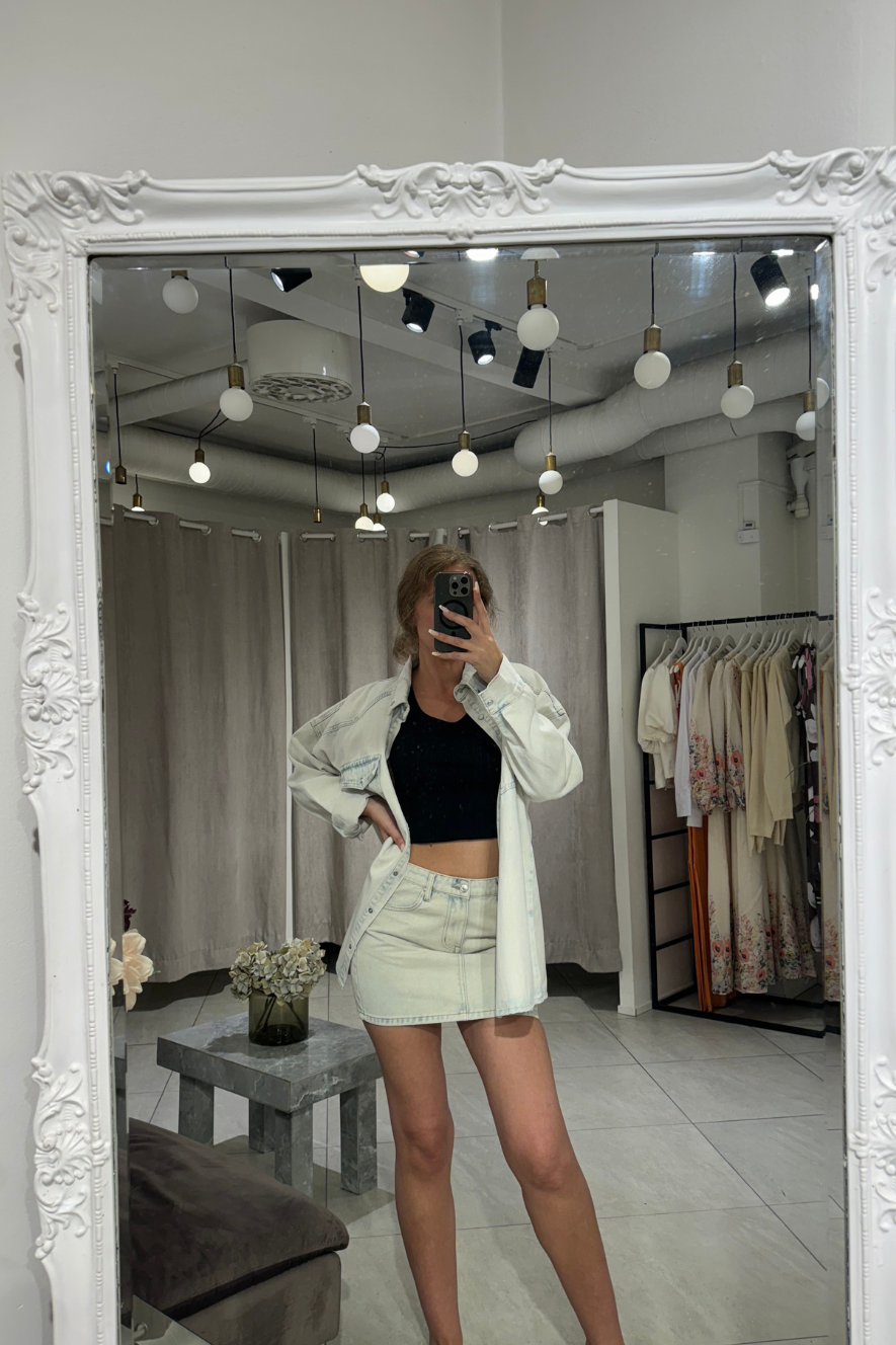 LOAVIES - EMBRACE THE SUN OVERSHIRT - WASHED LIGHT BLUE