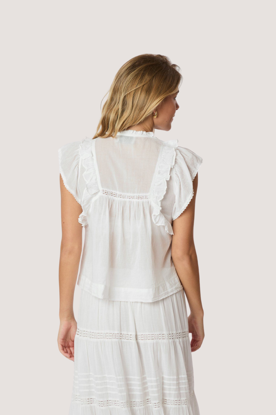 NEO NOIR - JAYLA S VOILE TOP - WHITE