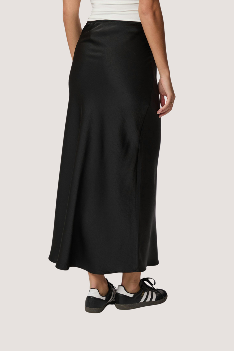 NEO NOIR - VICKY HEAVY SATEEN SKIRT - BLACK